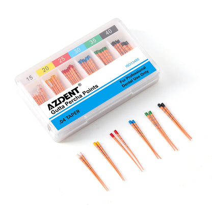 AZDENT Gutta Percha Points With Scale #15-40 Taper Size 0.04 Color Coded 60/Box - azdentall.com