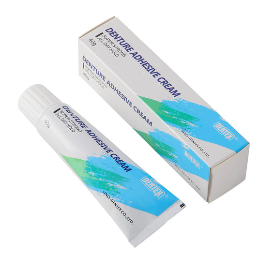 Denture Adhesive Cream 40g All Day Hold Non-Zinc Formula False Teeth Glue