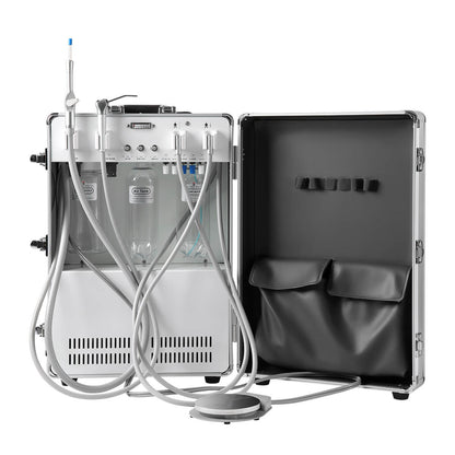 Dental Portable Mobile Delivery Unit System Built-in Air Compressor Strong Suction 4 Hole - azdentall.com