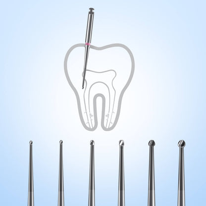Dental Long Neck Microscope Endo Tungsten Carbide Bur 31mm/34mm RA 2.35mm 6pcs/Pack - azdentall.com