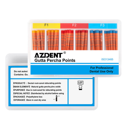 AZDENT Gutta Percha Points With Scale Mixed F1 F2 F3 60/Box - azdentall.com