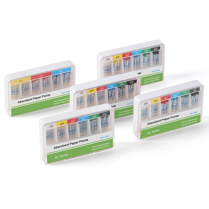 Absorbent Paper Points with Scale 15-40# Taper Size 0.06 Color Coded 100pcs/Box - azdentall.com