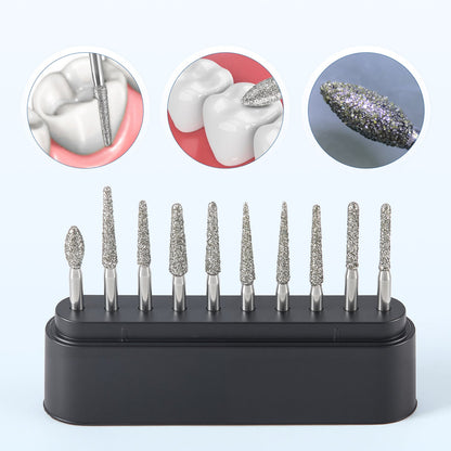 AZDENT Dental Diamond Zirconia Cutting Bur Kit FG 1.6mm 10pcs/Box - azdentall.com