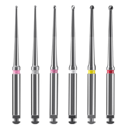 Dental Long Neck Microscope Endo Tungsten Carbide Bur 31mm/34mm RA 2.35mm 6pcs/Pack - azdentall.com