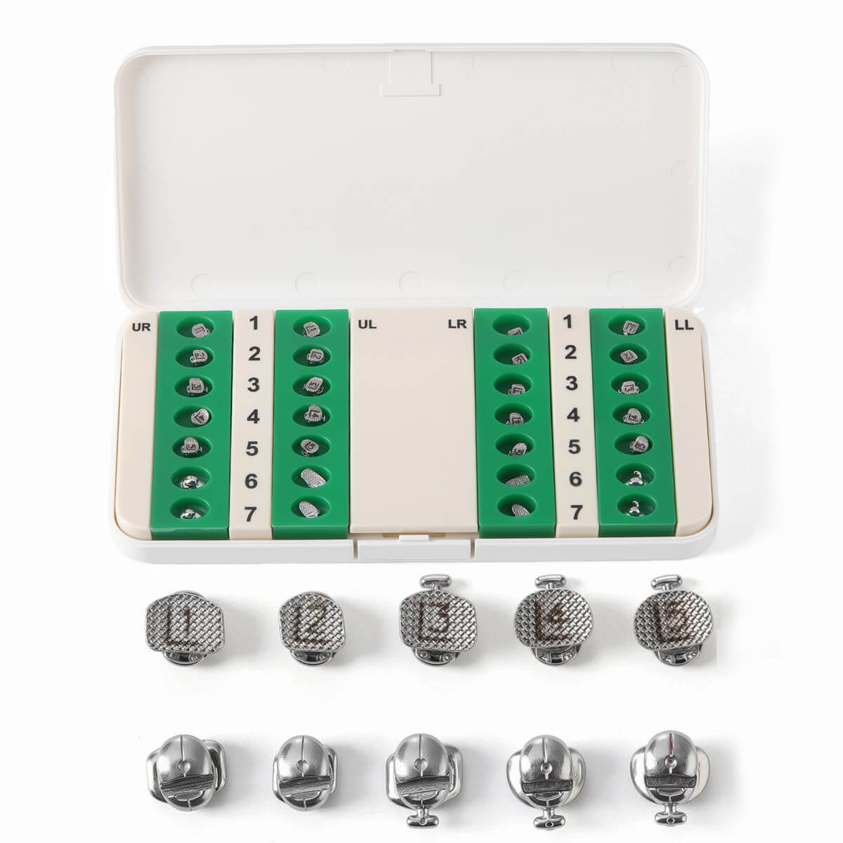 Dental Q Pro Self-Ligating Brackets Standard/Low/High Torque Roth/MBT .022 Hooks On 345 With Buccal Tubes 28pcs/Box - azdentall.com