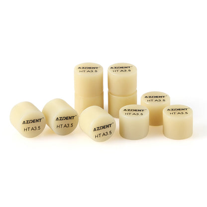 AZDENT Dental Ceramic Glass Block Lithium Disilicate Press Ingots HT/LT for Veneer Anterior Crown Inlaid Lab Material 10pcs/Box