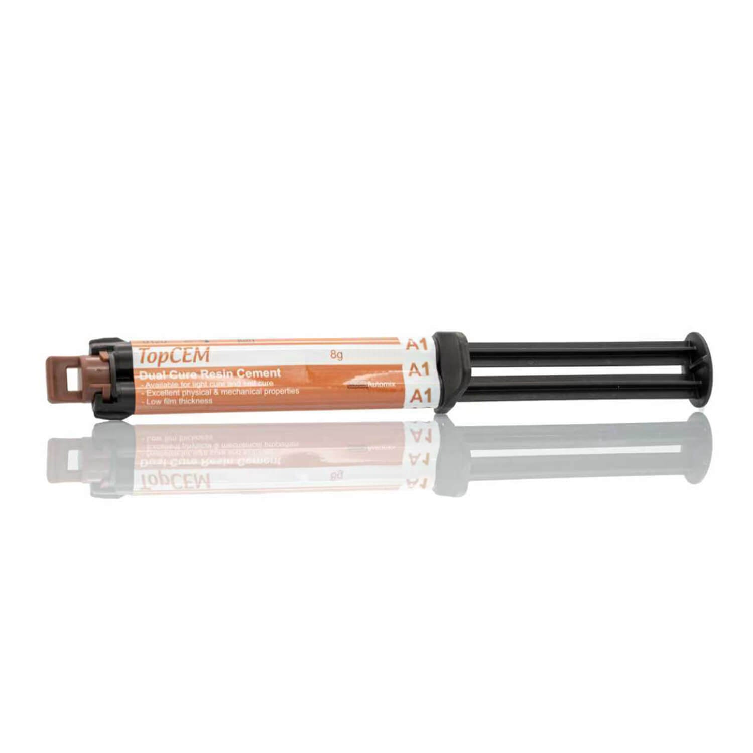 TopCEM Dual Cure Resin Cement Light Cure Self Cure 8gm Automix Syringe A1 Shade - azdentall.com