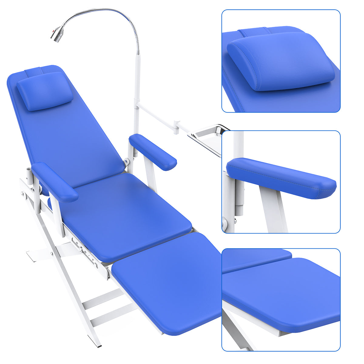 Dental Portable Chair Simple Type-Folding Chair With LED Cold Light Blue