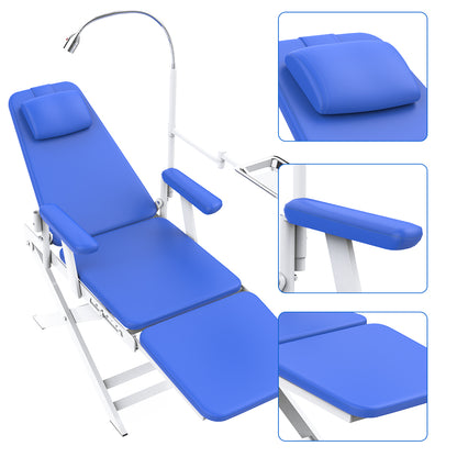 Dental Portable Chair Simple Type-Folding Chair With LED Cold Light Blue