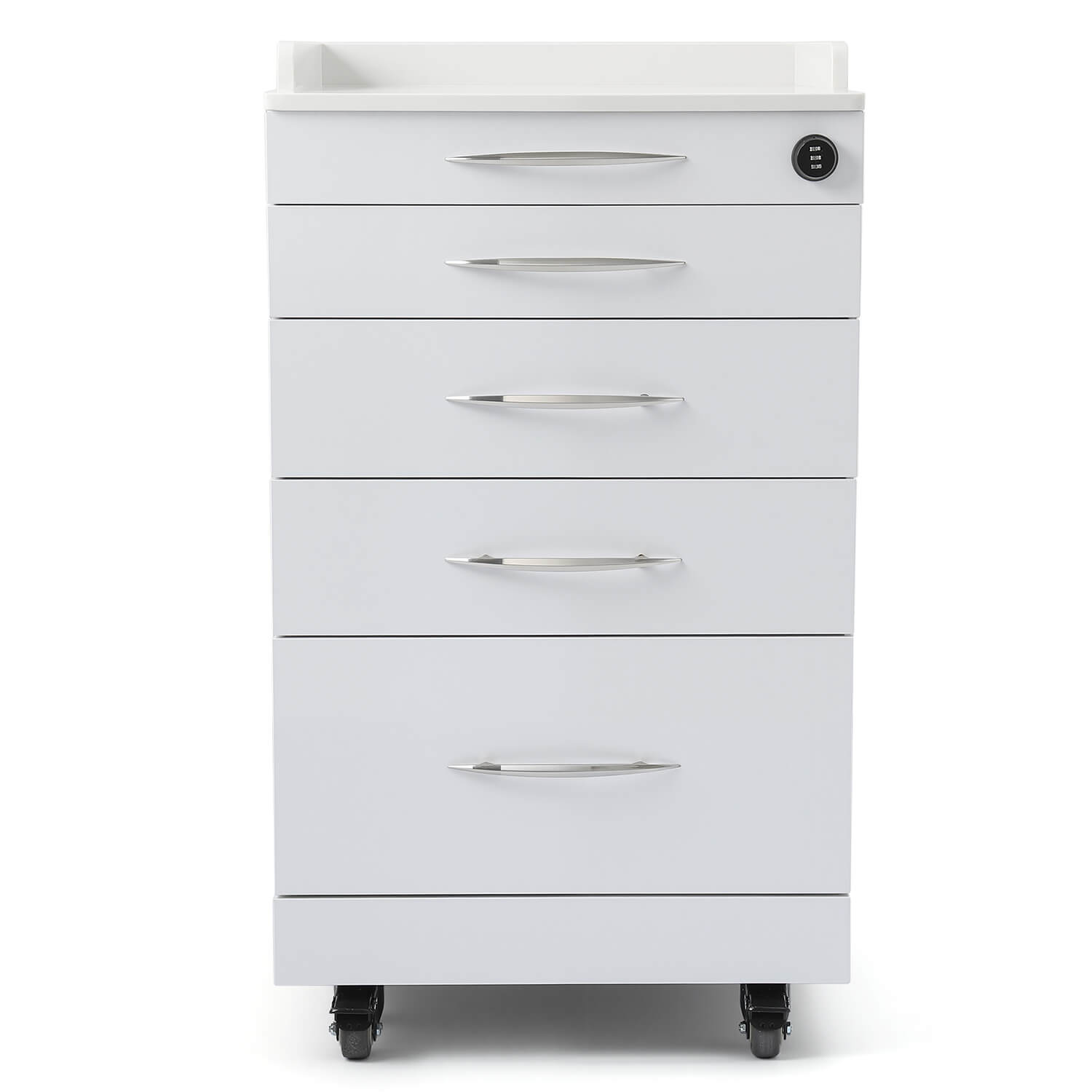 Dental C05A Quartz and Stainless Steel Four Drawer Mobile Cabinet & Two Instrument Tray - azdentall.com