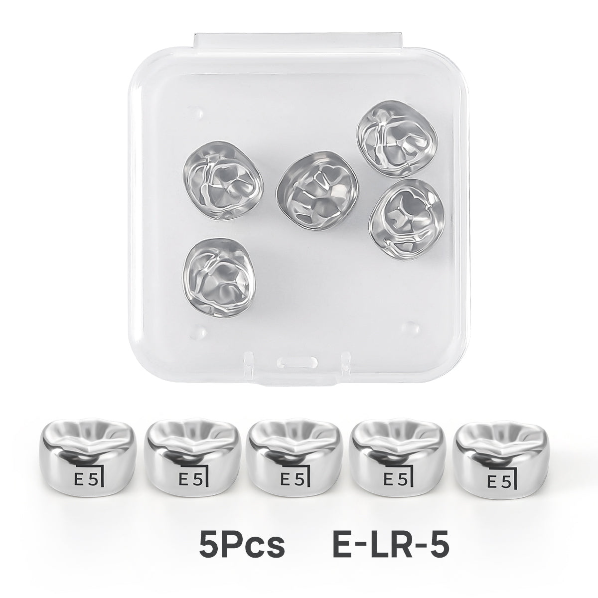 48 Sizes Dental Primary Molar Crown Teeth Preformed Stainless Steel Temporary Crowns 5pcs/Box