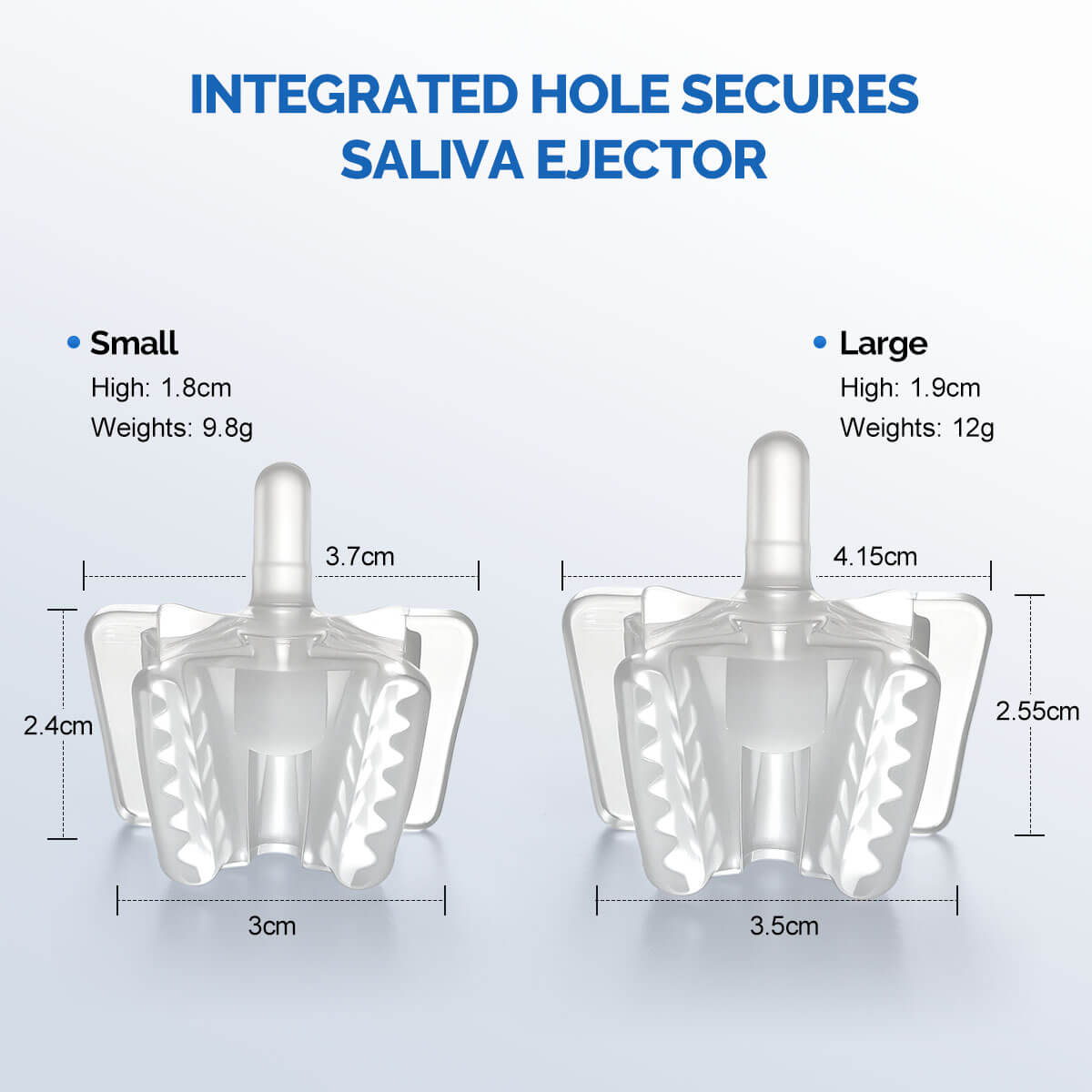 Dental Bite Block Occlusal Pad with Saliva Ejector Hole Clear Small/Large 5pcs/Pack - azdentall.com