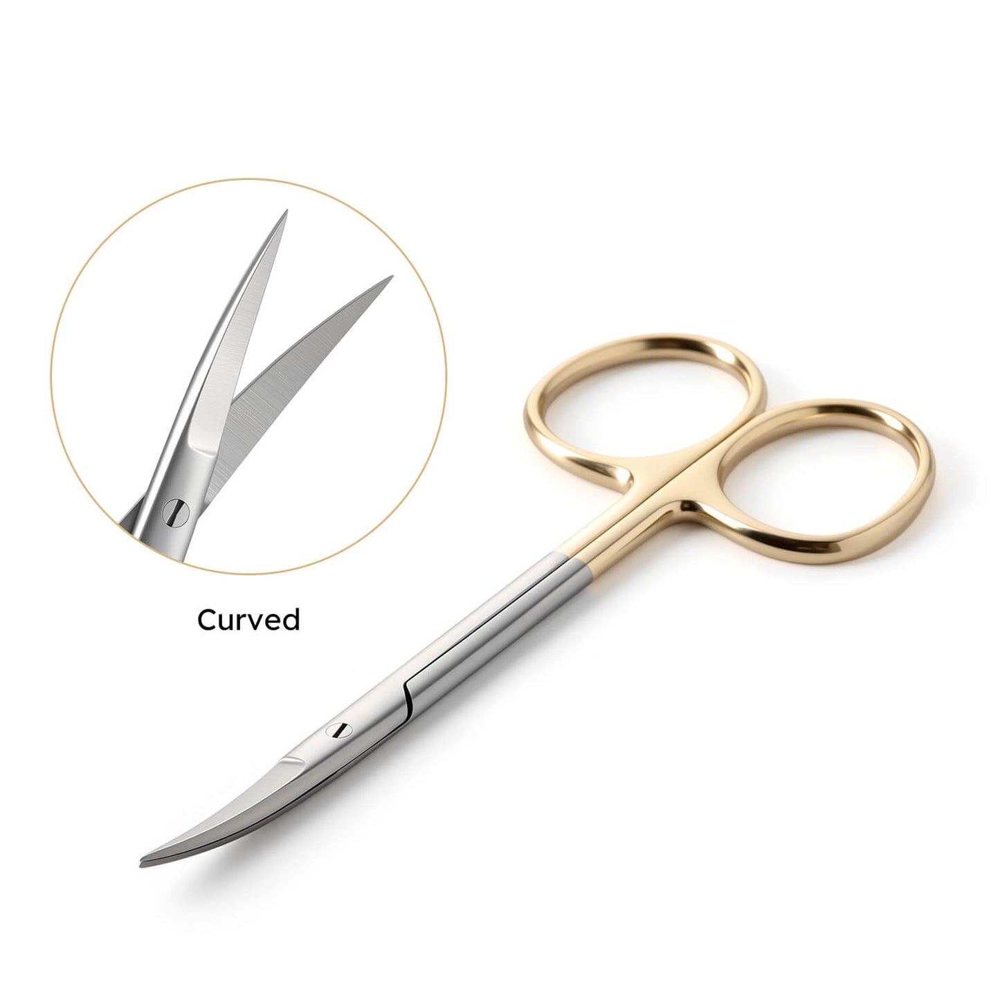 Dental Surgical Scissors Gold Handle Straight/Curved Tip - azdentall.com