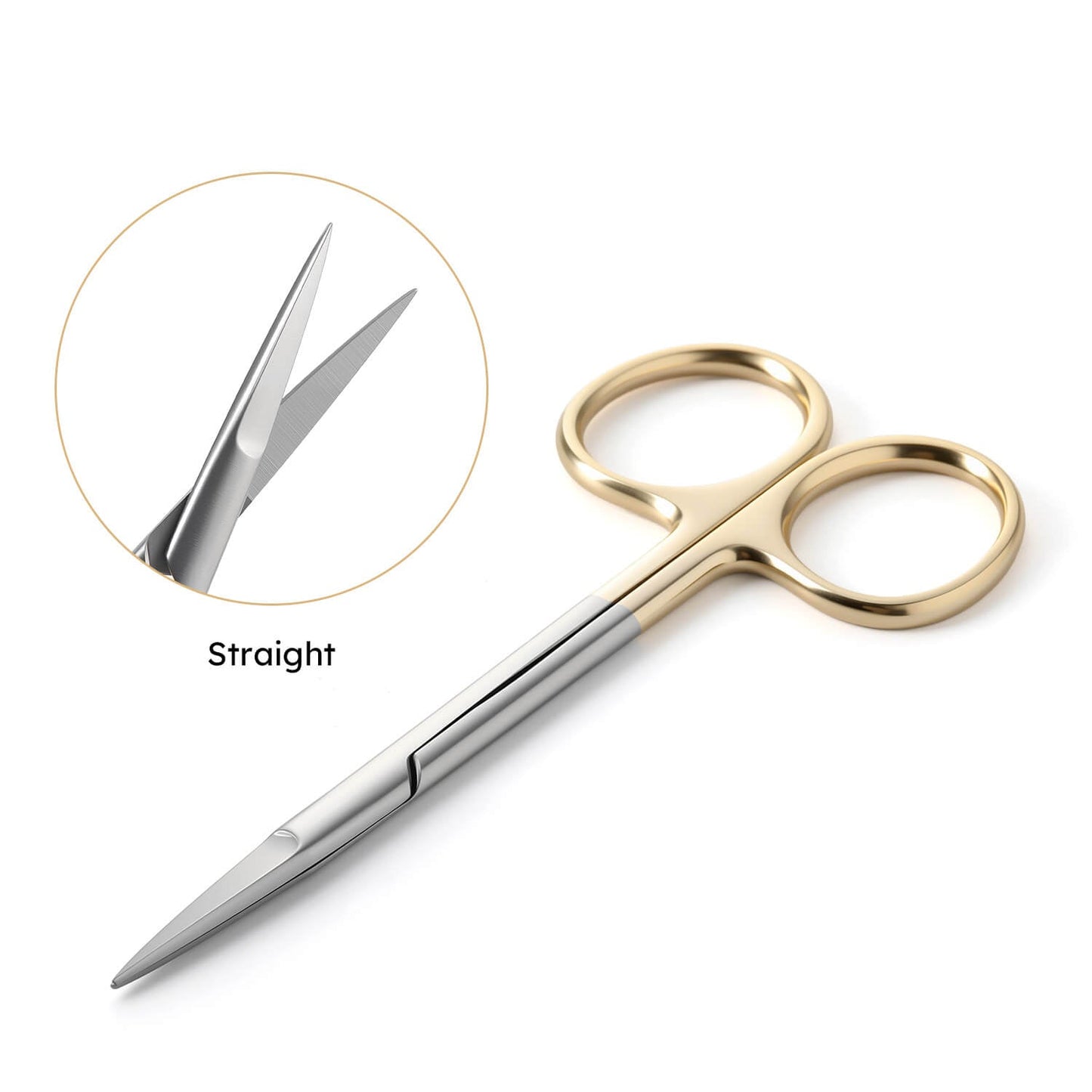 Dental Surgical Scissors Gold Handle Straight/Curved Tip - azdentall.com