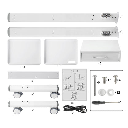 Dental Mobile Cart Tool Built-in Socket Steel Three-Tier Trolley with Drawer - azdentall.com