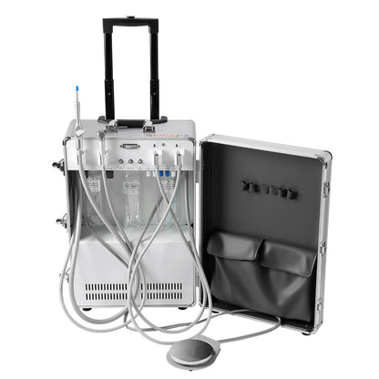 Dental Portable Mobile Delivery Unit System Built-in Air Compressor Strong Suction 4 Hole - azdentall.com