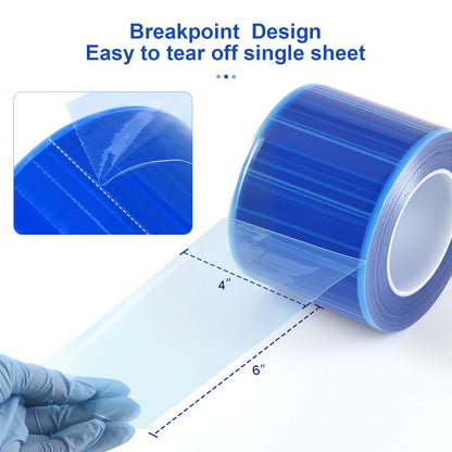 Dental Medical Barrier Film Tape Roll Adhesive 4"x6" 1200Sheets/Roll - azdentall.com