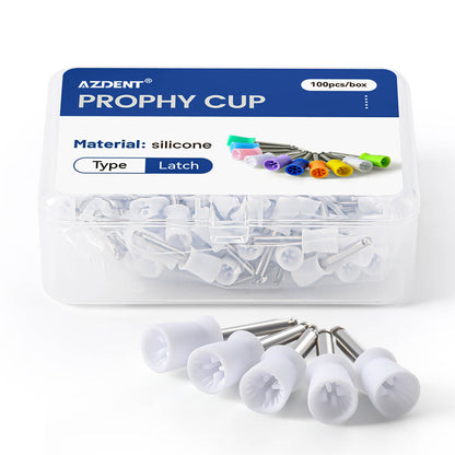 AZDENT Dental Rubber Polishing Prophy Cup Brushes RA2.35mm For Contra-angle Handpiece 100pcs/Box - azdentall.com