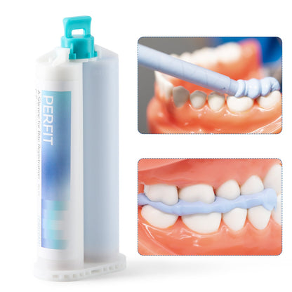 Dental Bite Registration Material Fast Set 2 Cartridges Of 50ML Mixing Tips