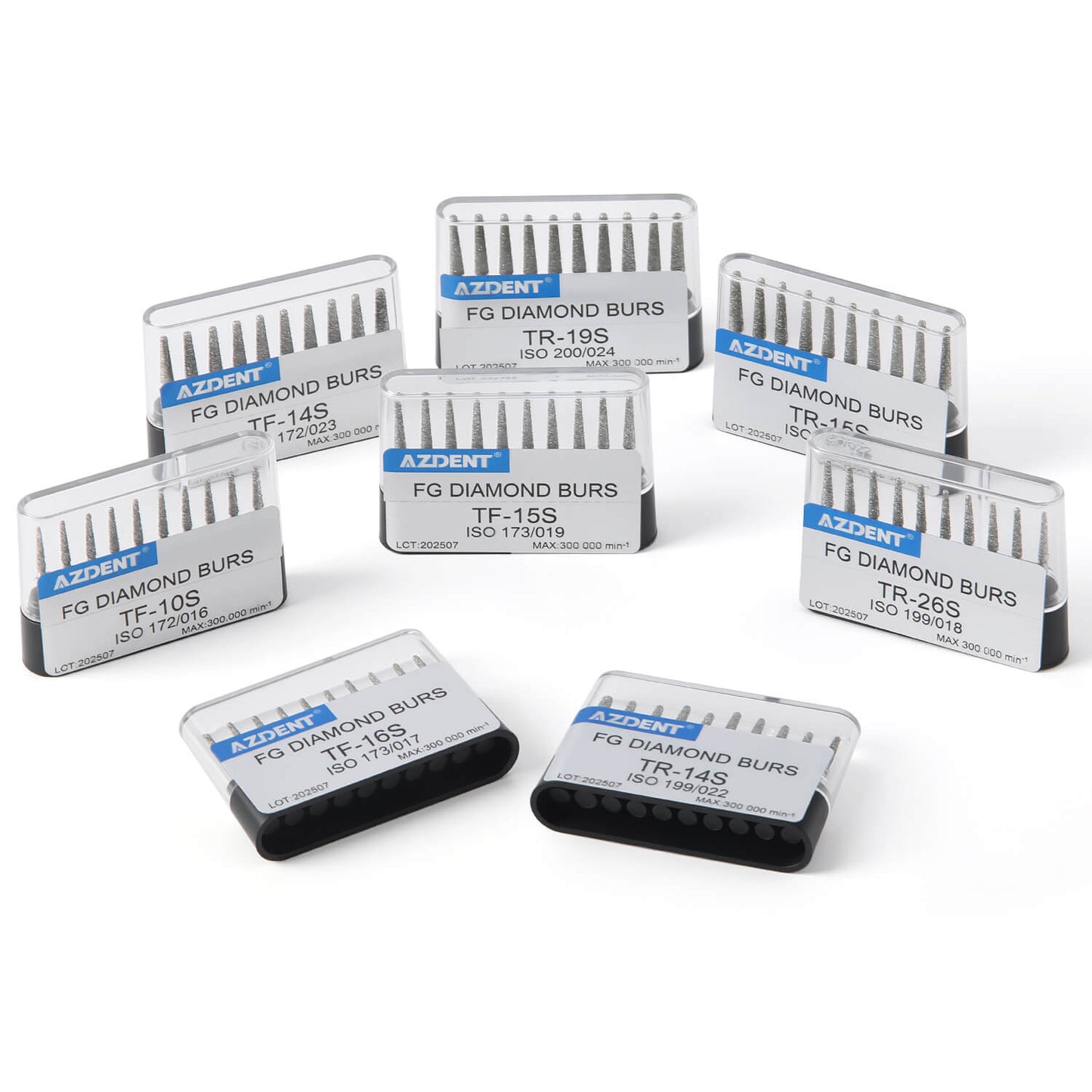 AZDENT Dental Diamond Burs Drills FG 1.6mm Flat/Round 10pcs/Box - azdentall.com