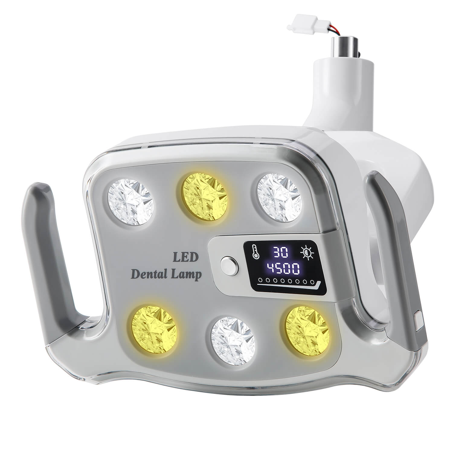 Dental Unit Chair LED Oral Light Lamp 6 Lights 9W Dual-Color with LCD Display - azdentall.com