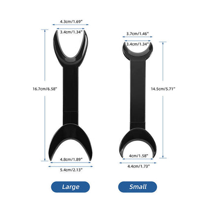 Dental T-Shape Double Head Cheek Retractors Mouth Opener Large & Small Black 4Pcs/Set - azdentall.com