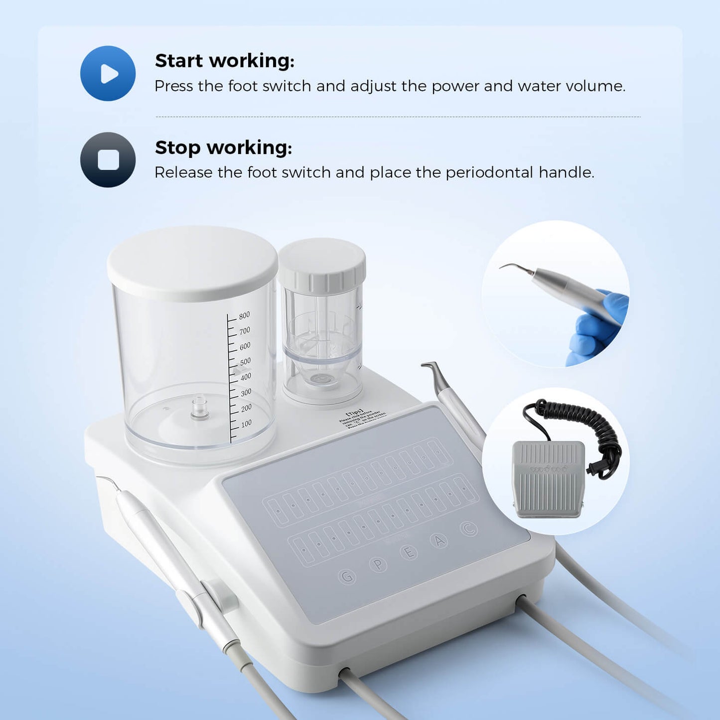 Dental PerioJet Pro Ultrasonic Scaler Air Polisher 2 in 1 Sandblasting Periodontal Therapy System - azdentall.com