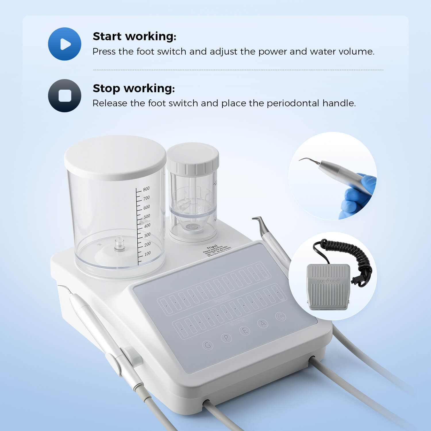 Dental PerioJet Pro Ultrasonic Scaler Air Polisher 2 in 1 Sandblasting Periodontal Therapy System - azdentall.com