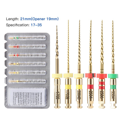 AZDENT Dental Series E Heat-Activated Rotary Endo Files #17-#35 21mm 6pcs/Pack - azdentall.com