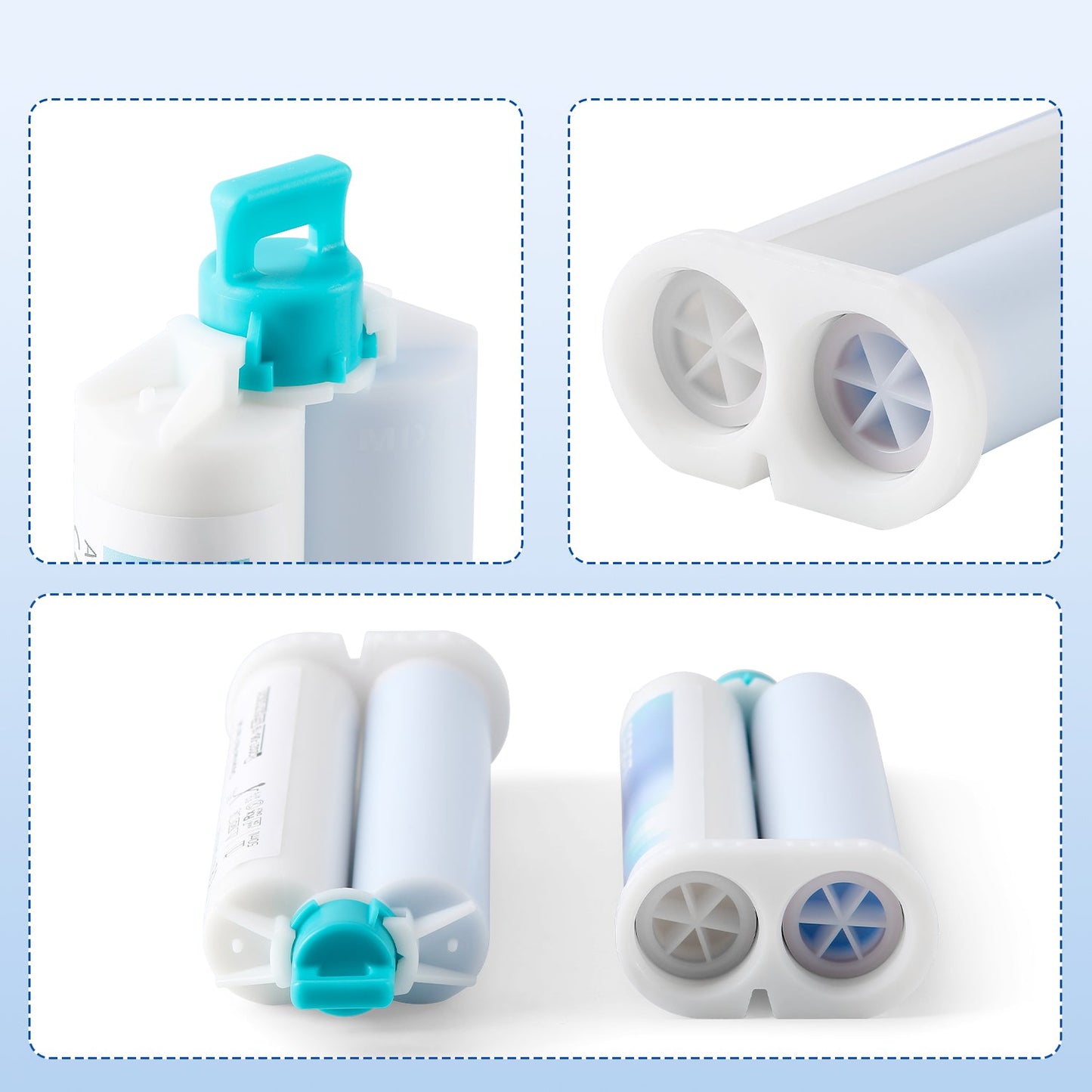 Dental Bite Registration Material Fast Set 2 Cartridges Of 50ML Mixing Tips