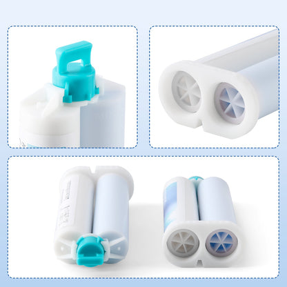 Dental Bite Registration Material Fast Set 2 Cartridges Of 50ML Mixing Tips