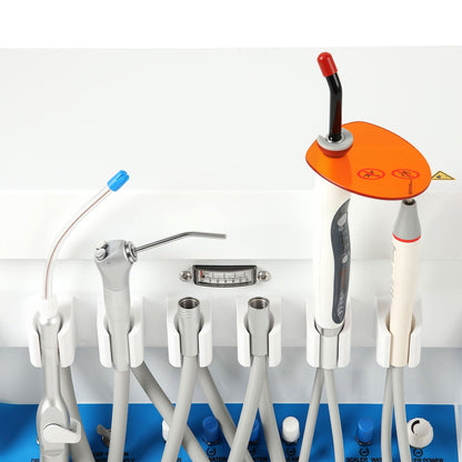 Portable Dental Unit Delivery Cart 4 Holes with Woodpecker Ultrasonic Scaler & Curing Light - azdentall.com