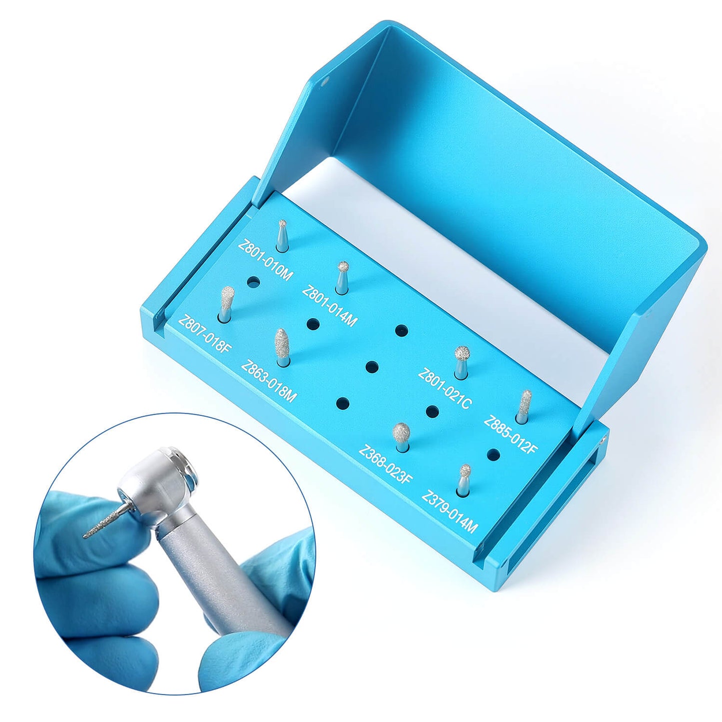 AZDENT Dental Zirconia Diamond Finishing Bur Kit FG 1.6mm Blue 8pcs/Box - azdentall.com