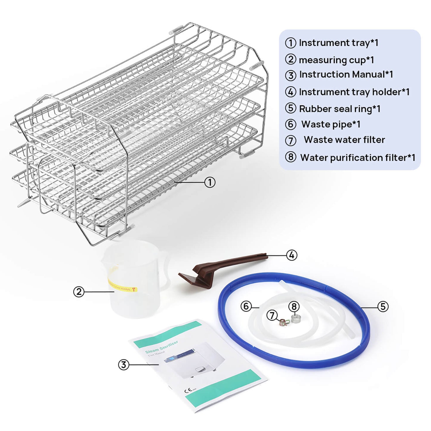 Dental 22L Class N Autoclave Steam Sterilizer LCD Table Top Dry Function - azdentall.com