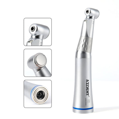 AZDENT Dental 1:1 LED Contra Angle Low Speed Handpiece with E-generator Internal Spray - azdentall.com