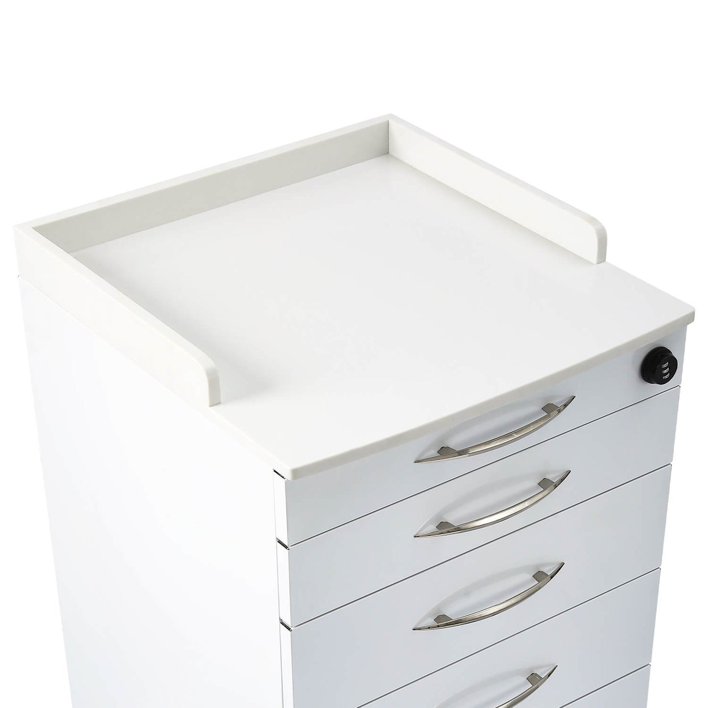 Dental C05A Quartz and Stainless Steel Four Drawer Mobile Cabinet & Two Instrument Tray - azdentall.com