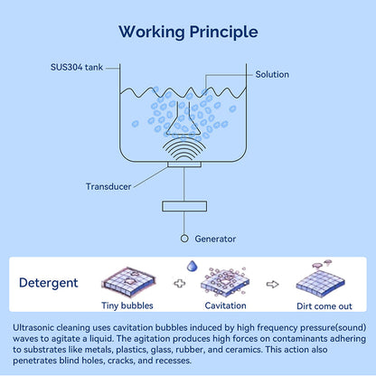 Ultrasonic Cleaner 200ML Stainless Steel with Digital Timer Touch Screen Control - azdentall.com
