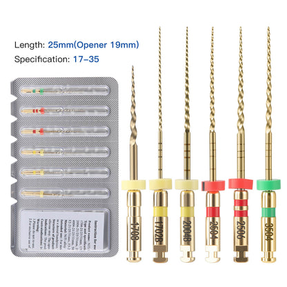 AZDENT Dental Series E Heat-Activated Rotary Endo Files #17-#35 25mm 6pcs/Pack - azdentall.com
