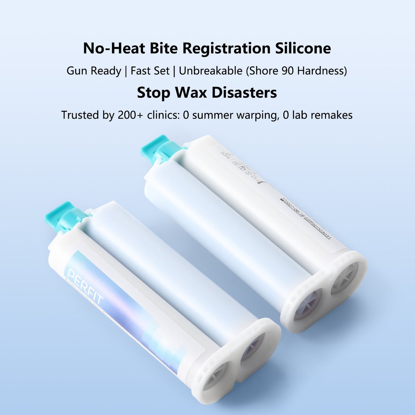 Dental Bite Registration Material Fast Set 2 Cartridges Of 50ML Mixing Tips