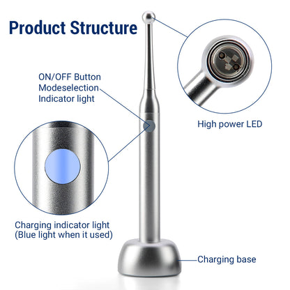 Dental Wireless LED Curing Light Lamp Broad Band 10W 2300mW/cm² - azdentall.com