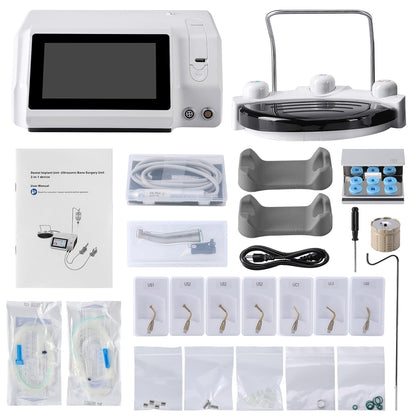 Dental 2 IN 1 Surgical Implant Motor Unit & Ultrasonic Bone Surgery with Two Handles and 20:1 LED Contra Angle - azdentall.com