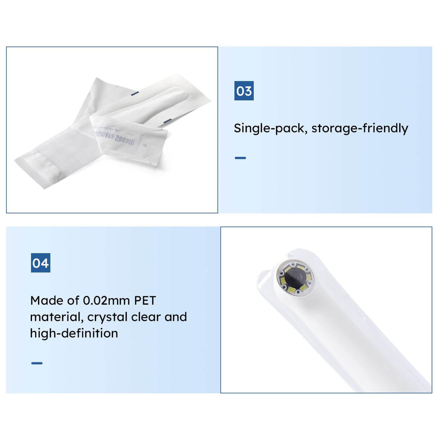 Dental Disposable Intraoral Camera Sheath Endoscope Protective Film Sleeves 100pcs/Box - azdentall.com