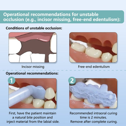 Dental Bite Registration Material Fast Set 2 Cartridges Of 50ML Mixing Tips