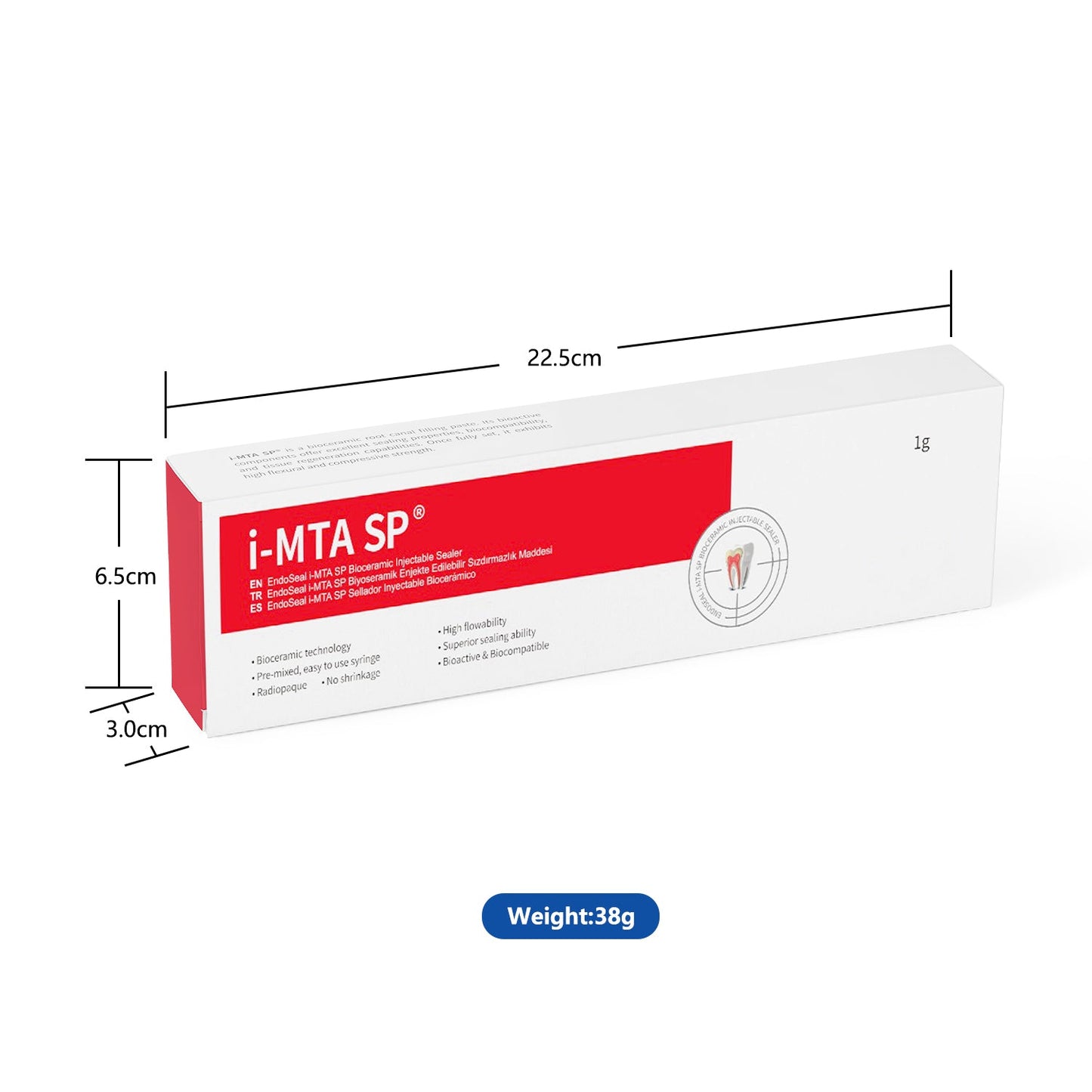 Dental i-MTA SP Endo Bioceramic Sealer Root Canal Filling Material 1g/2g with 10 Needles