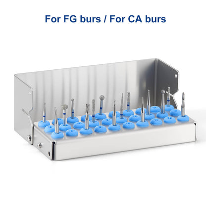 Dental Burs Holder Block Stainless Steel Disinfection Box 30 Holes - azdentall.com