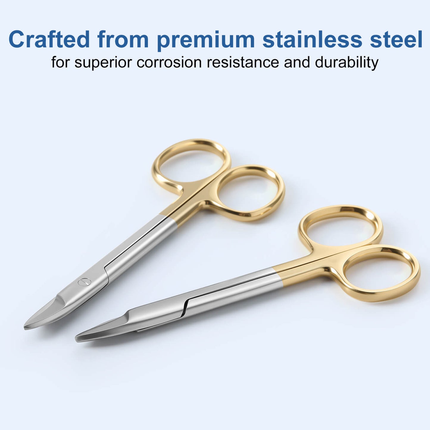 Dental Crown Scissors Gold Handle Straight/Curved Tip - azdentall.com