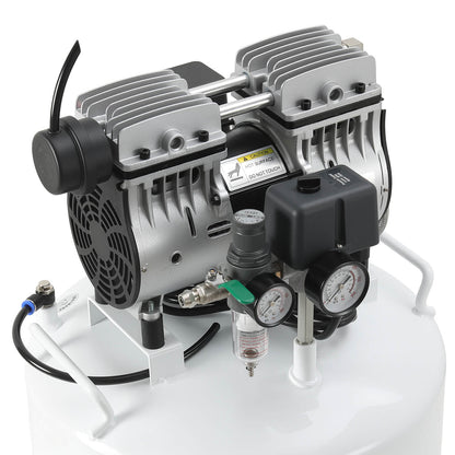 Dental Silent Oil Free Air Compressor 24L 600W Dual-Pressure Display for 1PC Dental Chair - azdentall.com