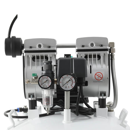 Dental Silent Oil Free Air Compressor 24L 600W Dual-Pressure Display for 1PC Dental Chair - azdentall.com