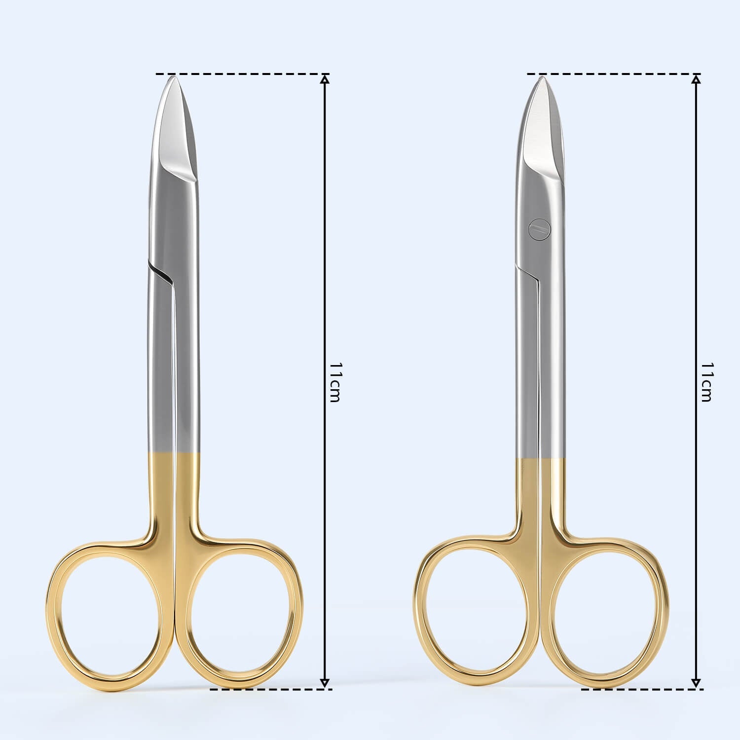 Dental Crown Scissors Gold Handle Straight/Curved Tip - azdentall.com
