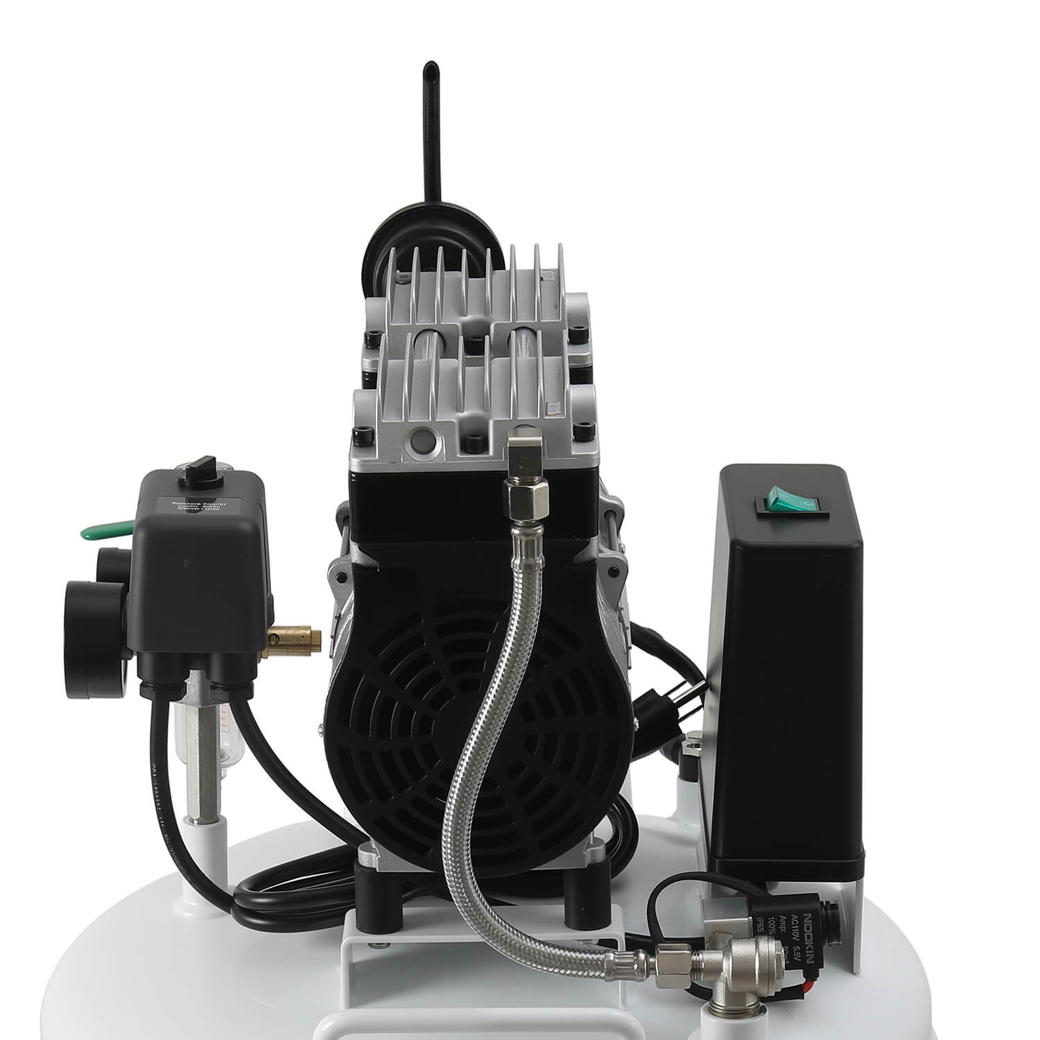 Dental Silent Oil Free Air Compressor 24L 600W Dual-Pressure Display for 1PC Dental Chair - azdentall.com